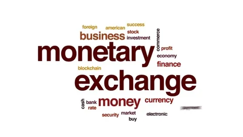 Monetary exchange animated word cloud, text design animation. Stock Footage 80719711