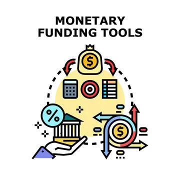 Monetary funding tools concept vector illustration イラスト素材