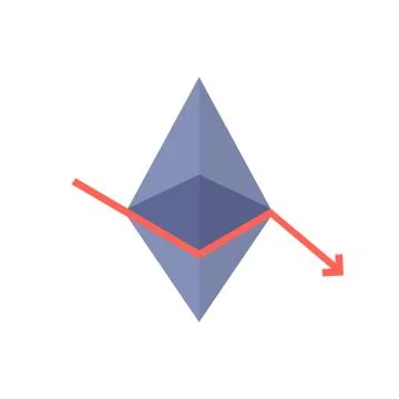 Monetary loss with ethereum value fallen Stock Illustration