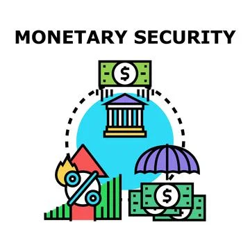 Monetary security flat line vector concept illustration Stock Illustration