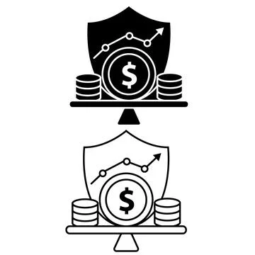Monetary Stability icon. Financial stability and protection sign. Illustration