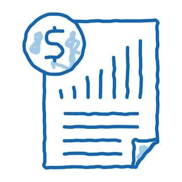 Monetary statement document doodle icon hand drawn illustration Illustrazione stock
