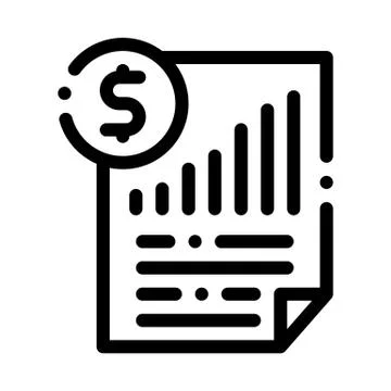 Monetary statement document icon vector outline illustration Stock Illustration