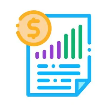 Monetary statement document icon vector outline illustration Stock Illustration