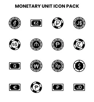 Monetary Unit DuoTone Design Icons Pack 库存插图