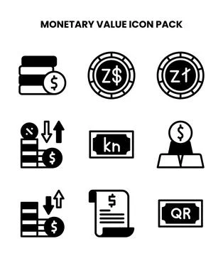 Monetary Value DuoTone Design Icons Pack Stock Illustration