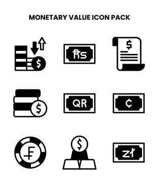 Monetary Value DuoTone Design Icons Pack Stock Illustration