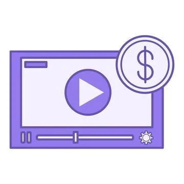 Monetization Color Icon. Vector Icon. Making Money on the Internet. Blogger.. Stock Illustration