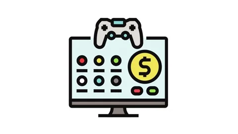 Monetization game development color icon animation Stock Footage 326105478