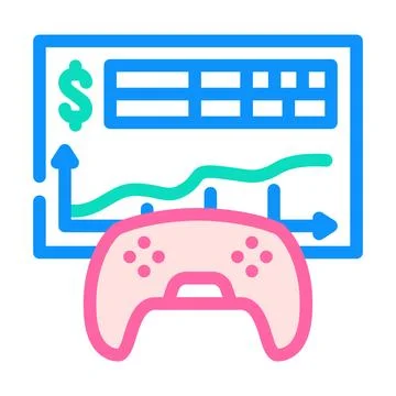 Monetization game development color icon vector illustration 스톡 일러스트