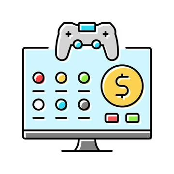 Monetization game development color icon vector illustration Stock Illustration