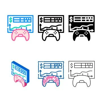 Monetization game development color icon vector concepts Stockillustratie