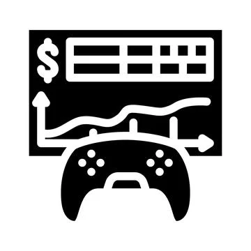 Monetization game development glyph icon vector illustration Illustrazione stock