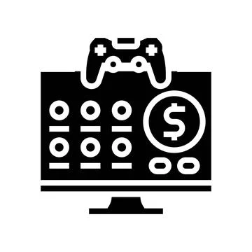 Monetization game development glyph icon vector illustration Stock Illustration
