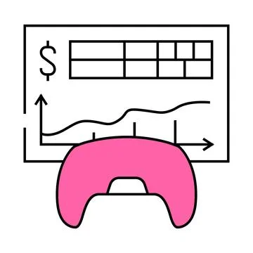 Monetization game development icon color illustration 스톡 일러스트