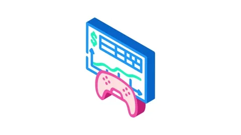 Monetization game development isometric icon animation Stock Footage 327290075