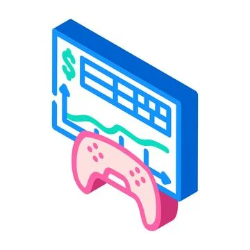 Monetization game development isometric icon vector illustration Stock Illustration