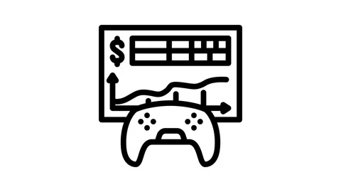 Monetization game development line icon animation Stock Footage 326760405