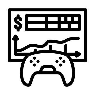 Monetization game development line icon vector illustration Stock Illustration