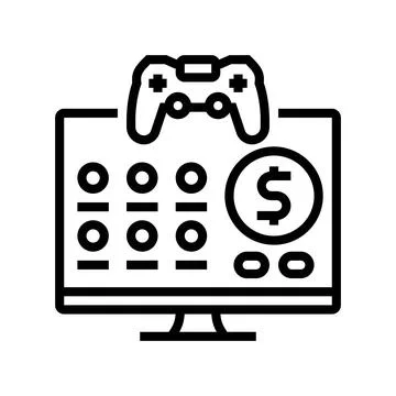Monetization game development line icon vector illustration Stock Illustration
