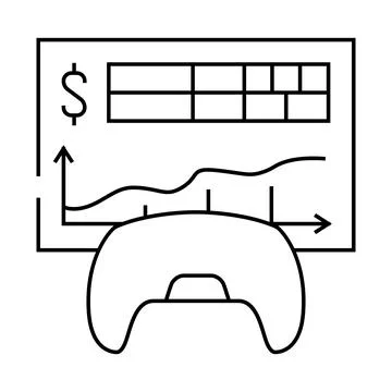 Monetization game development line icon vector illustration Stockillustratie