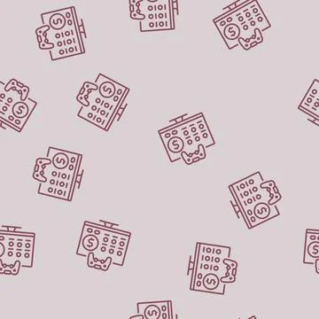 Monetization game development line seamless pattern Stock Illustration