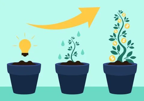 Monetization money tree Stock Illustration