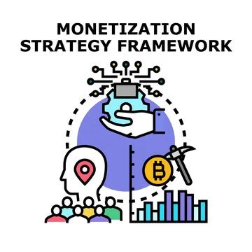 Monetization strategy framework for digital business success Stock Illustration