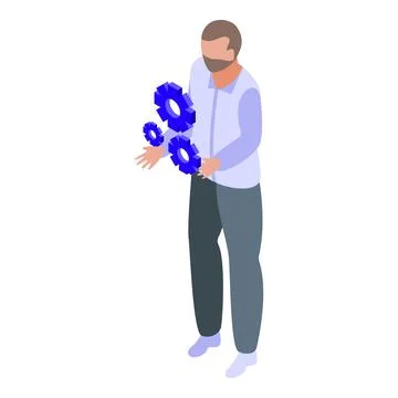 Monetization system gear icon, isometric style Illustrazione stock