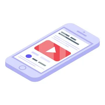 Monetization video smartphone icon, isometric style Illustrazione stock