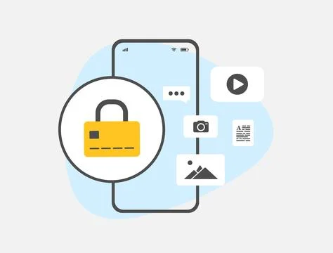 Monetize content with Paywall concept. Subscribers pay fee for exclusive access Stock Illustration