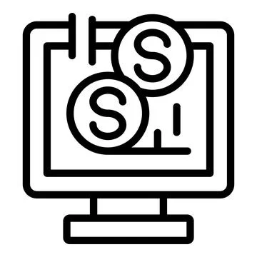 Monetize icon outline vector. Data profit イラスト素材