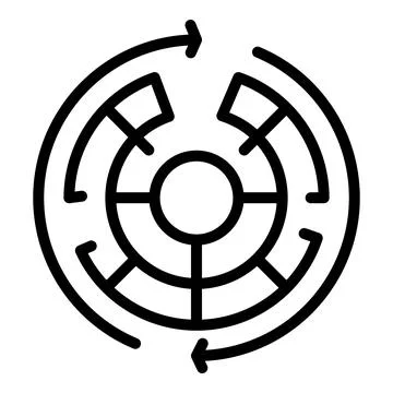Monetize labyrint icon outline vector. Video profit Stockillustratie