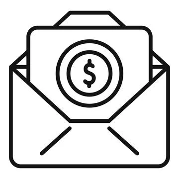 Monetize mail icon outline vector. Mobile audience Stock Illustration