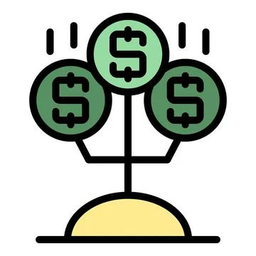 Monetize tree icon vector flat Illustrazione stock
