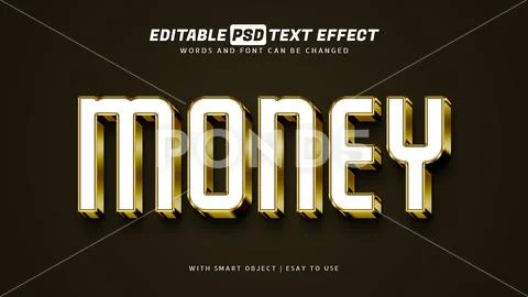 Money 3d text effect editable Modello PSD