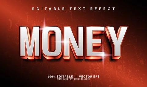 Money 3d vector text effect with modern style design Stock Illustration