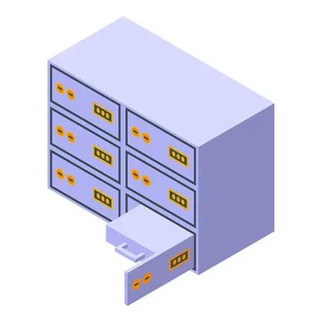 Money access locker icon isometric vector. Verification hacker Stock Illustration