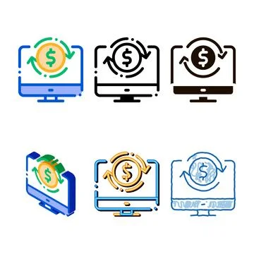 Money account verification vector thin clean line icon Stock Illustration