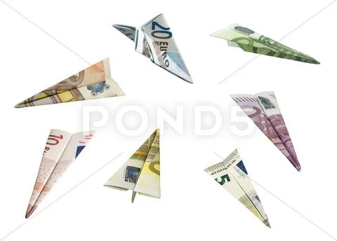 Money airplanes Stock Photos