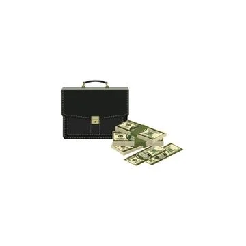 Money and case Stock Illustration