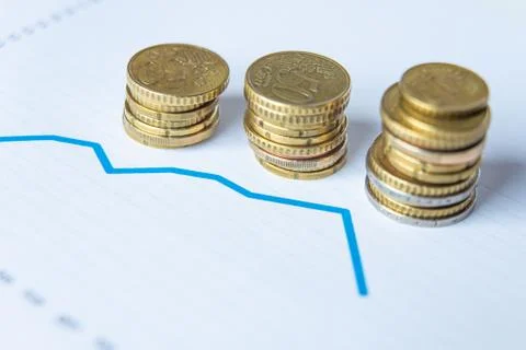 Money and chart Stock Photos