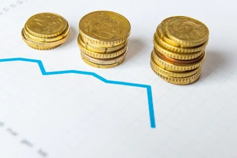 Money and chart Stock Photos