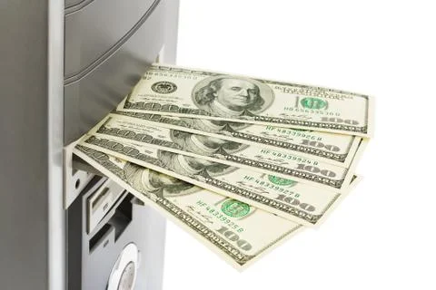 Money and computer Stock Photos