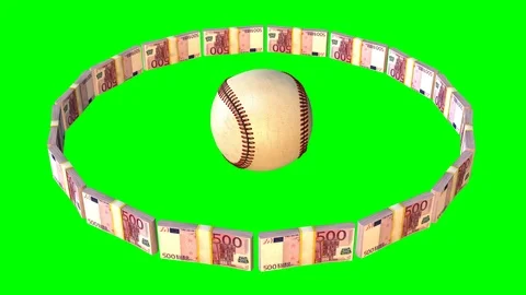 Money around baseball Stock Footage 85828623