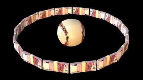 Money around baseball Stock Footage 85828764