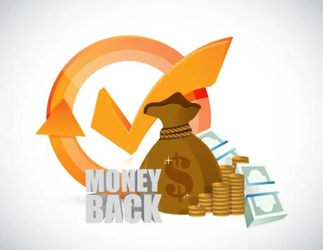 Money back check mark cycle 스톡 일러스트