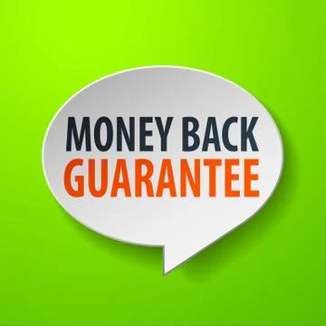 Money back guarantee 3d speech bubble on green background 스톡 일러스트