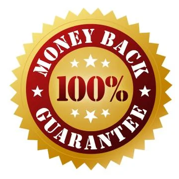 Money back guarantee badge concept 3d illustration Stock Illustration