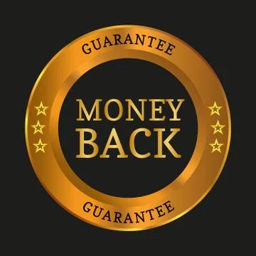 Money back guarantee label Illustrazione stock